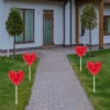 Northlight 4ct Red Heart Valentine's Day Pathway Marker Lawn Stakes, Clear Lights