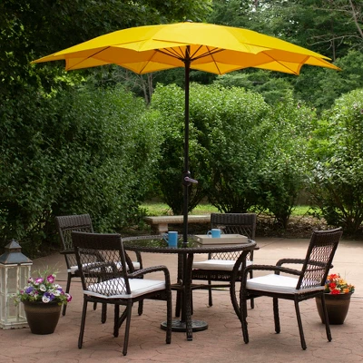 Northlight 8.85ft Outdoor Patio Lotus Umbrella With Hand Crank, Yellow 3 Northlight 8.85ft Outdoor Patio Lotus Umbrella With Hand Crank, Yellow