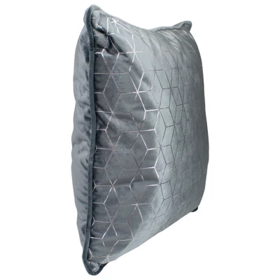Northlight 19" Gray And Silver Velvet Throw Pillow With Geometric Design 3 Northlight 19" Gray And Silver Velvet Throw Pillow With Geometric Design