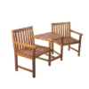 Northlight 70" Acacia Jack And Jill Chair With Table Outdoor Patio Set - Brown -Northlight GUEST 705086a5 df5b 4fe2 8923 5d850b78edca