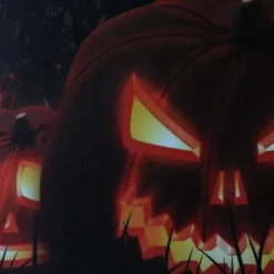 Northlight LED Lighted Jack-O-Lanterns In A Cemetery Halloween Canvas Wall Art 23.5" X 15.5" -Northlight GUEST 70c4cd64 9478 4def 85b2 c375dd9e596f