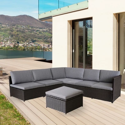 Northlight 4-Piece Savannah Resin Wicker Outdoor Patio Modular Sectional Set With Cushions 5 Northlight 4-Piece Savannah Resin Wicker Outdoor Patio Modular Sectional Set With Cushions - Image 3