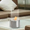 Northlight 10.5" Bio Ethanol Round Portable Tabletop Fireplace With Silver Base -Northlight GUEST 7219cc07 b617 40a9 bc32 f441c79f7d21