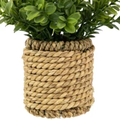 Northlight 7" Artificial Milan Leaf Bush In Rattan Basket -Northlight GUEST 72c6ad08 0dfa 4065 9297 3a7e3ce7e1fa