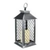 Northlight 11" Silver Brushed Black Mesh Candle Lantern With Flameless LED Candle -Northlight GUEST 734b7c36 feb0 47d3 8f00 757443b25fb6