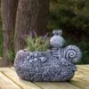 Northlight 15.5" Gray Snail, Flower, And Ladybug Outdoor Garden Planter -Northlight GUEST 7483f42d 084a 4585 bae4 c29f3081ac27