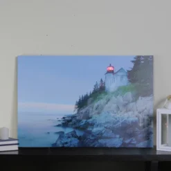 Northlight LED Lighted Lighthouse Home With Morning Sunrise Canvas Wall Art 15.75" X 23.5" 7 Northlight LED Lighted Lighthouse Home With Morning Sunrise Canvas Wall Art 15.75" X 23.5" -Northlight GUEST 764e6bca deca 410d 8130 55413c54fd95