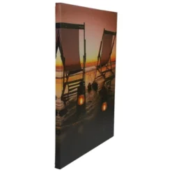 Northlight LED Lighted Sunset Beach Chairs With Lanterns Canvas Wall Art 15.75" -Northlight GUEST 778f9edf a504 40f7 8b35 b94633cb29a7