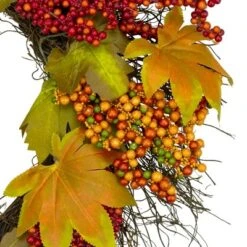 Northlight Maple Leaf And Berry Twig Artificial Fall Harvest Wreath, 22-Inch -Northlight GUEST 77d06cbd e0a1 49dc 881a a1c879d4239b