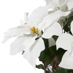 Northlight 26" White Artificial Christmas Poinsettia In Red Wrapped Base -Northlight GUEST 791c6bc2 8459 4777 adc0 ecadaa968078