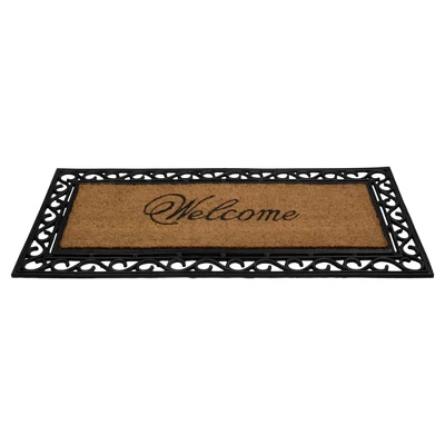 Northlight Black And Natural Coir Rectangular "Welcome" Doormat 22" X 48" 4 Northlight Black And Natural Coir Rectangular "Welcome" Doormat 22" X 48" - Image 2