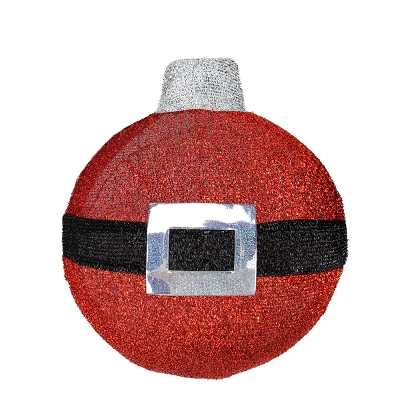 Northlight 17.25" Pre-Lit Red And Black Christmas Ball Ornament Wall Decor 3 Northlight 17.25" Pre-Lit Red And Black Christmas Ball Ornament Wall Decor