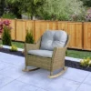 Northlight 34" Gray Resin Wicker Deep Seated Rocker Chair With Gray Cushions -Northlight GUEST 7daa9f11 beb9 444f 94a6 91bcc08f7e8f