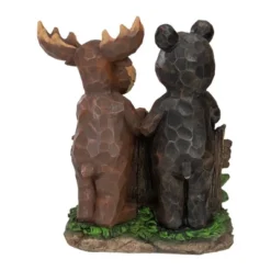 Northlight 9.75" Black Bear And Moose "Welcome" Outdoor Garden Statue -Northlight GUEST 7fd1c3c7 63e9 4d69 825e 989364e9c0d6