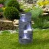 Northlight 32.25" Black And Gray Lighted Three-tier Outdoor Garden Water Fountain -Northlight GUEST 82772cbe 74b6 4cc9 ba23 2b0abfe4a139