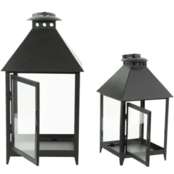 Northlight Set Of 2 Black Modern Style Candle Lanterns 15.75" -Northlight GUEST 82af907c 416b 4c7d 8e9a 373fb52e157c