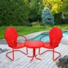 Northlight 3-Piece Retro Metal Tulip Chairs And Side Table Outdoor Set, Red -Northlight GUEST 836c37e2 a8af 49cc bdc9 10d825543249