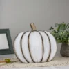 Northlight 13.75 White Wooden Pumpkin Fall Harvest Decoration