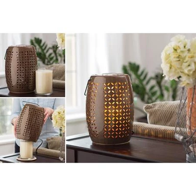 Northlight 10.25" Decorative Chestnut Brown Bellaroma Crescent Cut-Out Ceramic Candle Warmer Lantern 2 Northlight 10.25" Decorative Chestnut Brown Bellaroma Crescent Cut-Out Ceramic Candle Warmer Lantern