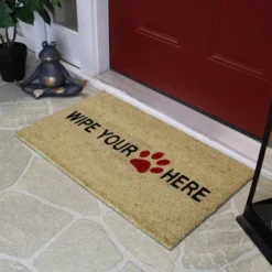 Northlight Beige And Black Animal Print "Wipe Your Paw Here" Doormat 30 X 18 -Northlight GUEST 89c97545 e21a 4f6f ae79 1e985b1c87f2