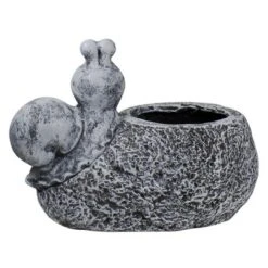 Northlight 15.5" Gray Snail, Flower, And Ladybug Outdoor Garden Planter -Northlight GUEST 8a90c27c 1528 47e4 9c32 c3e8e1008892
