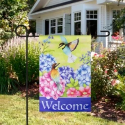Northlight Welcome Floral Hummingbird Outdoor Garden Flag 12.5" X 18" -Northlight GUEST 8b42bff1 892f 44d2 ac54 c5a84111cf8d