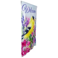 Northlight Welcome Yellow Finch Spring Outdoor House Flag 28" X 40" -Northlight GUEST 8ef08fb8 9901 40d0 b5b9 6368c5d88540