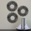 Northlight Set Of 3 Floral Sunburst Brushed Bronze Round Wall Mirrors 9.5" -Northlight GUEST 8f145e42 4c07 42a7 a45f c193b44b6c48