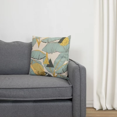 Northlight 17" Square Tropical Banana Leaf Indoor Throw Pillow - Green/Yellow 3 Northlight 17" Square Tropical Banana Leaf Indoor Throw Pillow - Green/Yellow