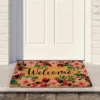Northlight Natural Coir Blossoming Floral Outdoor Rectangular "Welcome" Doormat 18" X 30"