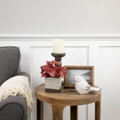 Northlight Real Touch™ Brick Red Artificial Peperomia Plant In Square Lattice Designed Pot - 7 "