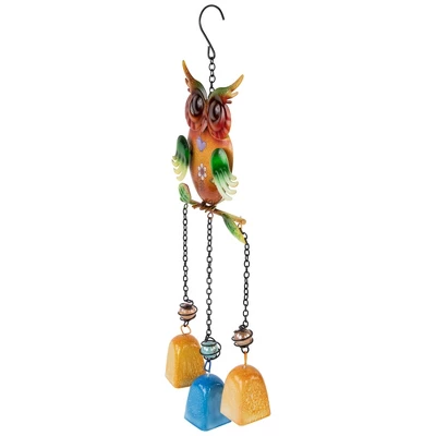 Northlight 10" Green Metal Owl Outdoor Garden Windchime 5 Northlight 10" Green Metal Owl Outdoor Garden Windchime - Image 3