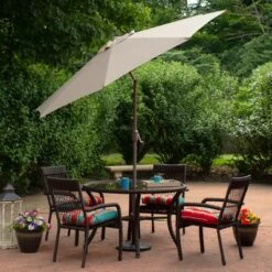 Northlight 9ft Outdoor Patio Market Umbrella With Hand Crank And Tilt - Taupe -Northlight GUEST 9c51337e b17f 451f be9a 2ac1bb66edf7