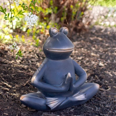 Northlight 11" Yoga Frog In Sukhasana Position Outdoor Garden Statue 3 Northlight 11" Yoga Frog In Sukhasana Position Outdoor Garden Statue