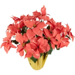 Northlight 28" Dark Pink Artificial Christmas Poinsettia With Gold Wrapped Base -Northlight GUEST 9f6b5da2 2bac 4328 9d09 b151db3e6a0f