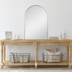 Northlight 36" Gold Framed Modern Arched Wall Mirror