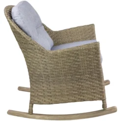 Northlight 34" Gray Resin Wicker Deep Seated Rocker Chair With Gray Cushions -Northlight GUEST a27c4932 6d7b 440d 9a87 8a937ef3ee25