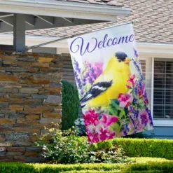 Northlight Welcome Yellow Finch Spring Outdoor House Flag 28" X 40" -Northlight GUEST a3656262 e538 443d aff7 8576badf879a
