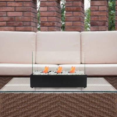 Northlight 17.75" Bio Ethanol Ventless Portable Tabletop Triple Fireplace With Flame Guard 3 Northlight 17.75" Bio Ethanol Ventless Portable Tabletop Triple Fireplace With Flame Guard