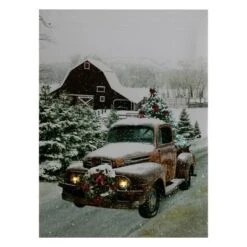 Northlight LED Lighted Fiber Optic Truck With Tree Christmas Canvas Wall Art 15.75" X 11.75" -Northlight GUEST a4a7b733 bd5a 4a80 bfb6 9208cd0a0679