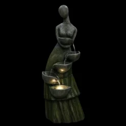 Northlight 39" Lighted Modern Faceless Woman Tiered Outdoor Garden Water Fountain -Northlight GUEST a6d566a5 4117 4525 8117 7b941289dc40