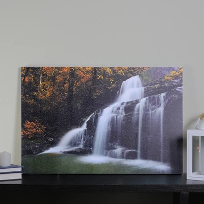 Northlight 23.5" Natures Woods Autumn Waterfall Scene Canvas Wall Art 5 Northlight 23.5" Natures Woods Autumn Waterfall Scene Canvas Wall Art - Image 3