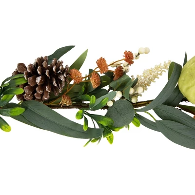 Northlight 5' X 6" Green Gourds And Foliage Artificial Fall Harvest Garland - Unlit 7 Northlight 5' X 6" Green Gourds And Foliage Artificial Fall Harvest Garland - Unlit - Image 5