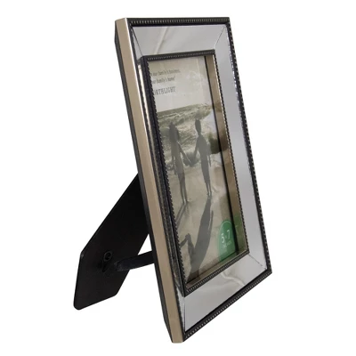 Northlight 5" X 7" Silver Studded Glass Mirror Encased Photo Picture Frame 4 Northlight 5" X 7" Silver Studded Glass Mirror Encased Photo Picture Frame - Image 2