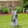 Northlight 24" Gray Speckled Modern Style 3-Tier Rainfall Outdoor Water Fountain 1 Northlight 24" Gray Speckled Modern Style 3-Tier Rainfall Outdoor Water Fountain -Northlight GUEST b5bff80d 1f00 4fc6 b349 c70857065fa9