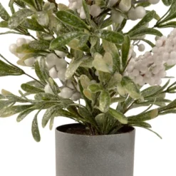 Northlight 24" Green And White Berry Christmas Potted Artificial Plant With Glitter Frost -Northlight GUEST b5d78b77 8319 48f9 bdd0 2d7fe66f3073