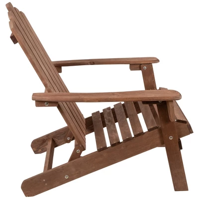 Northlight 36" Brown Classic Folding Wooden Adirondack Chair 5 Northlight 36" Brown Classic Folding Wooden Adirondack Chair - Image 3