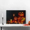 Northlight LED Lighted Jack-O-Lanterns And Leaves Halloween Canvas Wall Art 15.75" X 23.5"