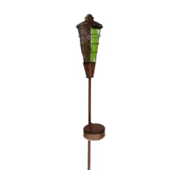 Northlight 38.5" Prelit Water Vapor LED Flame Outdoor Patio Torch - Green/Brown