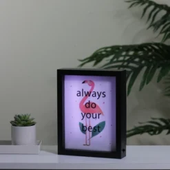 Northlight LED Lighted 'Always Do Your Best' Flamingo Framed Light Box 9" X 7" -Northlight GUEST ba96ed57 9de1 4546 bff7 156a78b1a90b